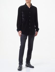 HUGO BOSS Mens Kenno 2 Velvet Shirt, Black1, 50484119, EU 50, UK 40, US 15.7, L