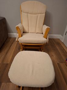 Dutalier nursing rocking chair and stool (solid wood)
