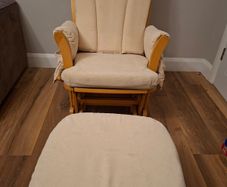 Dutalier nursing rocking chair and stool (solid wood)