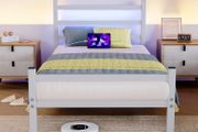 Single Bed Frame with Headboard &amp; LED Lights,Heavy Duty Metal Platform Bed Frame with Charging Station