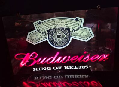 Vintage Budweiser "King of Beers" Genuine Glass Neon Bar Sign