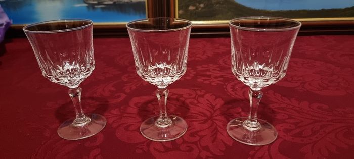 3 Piece Stemmed Crystal Goblets / Wine Glasses