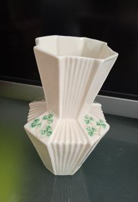Belleek - Octagonal Shamrock Vase