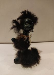 Norleans Vintage Ceramic Poodle with Fur Japan Vintage