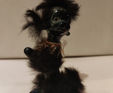 Norleans Vintage Ceramic Poodle with Fur Japan Vintage