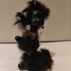 Norleans Vintage Ceramic Poodle with Fur Japan Vintage