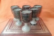 Six Pottery Goblets