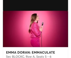 Emma Doran tickets , Front row in block x2