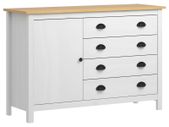 Sideboard Hill Range White 120x40x80 cm Solid Pine Wood