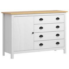 Sideboard Hill Range White 120x40x80 cm Solid Pine Wood