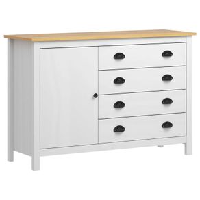 Sideboard Hill Range White 120x40x80 cm Solid Pine Wood