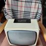 Mid-20th Century Black + White Portable Television Image 4