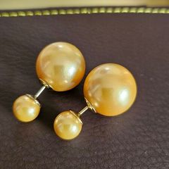 Shell pearl double-sided stud earrings