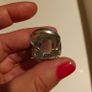 silver ring with pink quartz Image 4