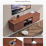 Floating TV Stand, 60" Wall Mount Entertainment Center with Adjustable Shelf & Sliding Doors, 2 Tiers Floating TV Shelf with Storage Cabinet for DVD Player, Cable Box Image 3