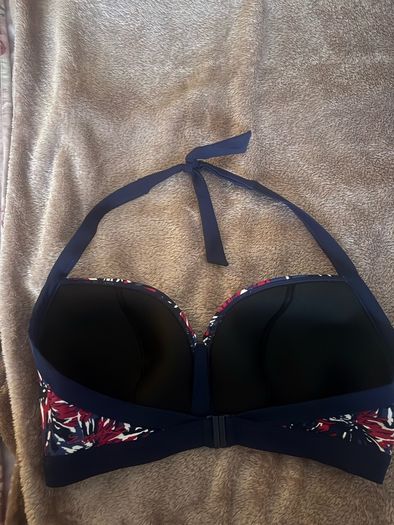 BNWT Zoggs swim shapes Elastomax Eden Navy Pink bikini top size UK36G EU80G Free post