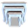 Nesting Table Set 3 Pieces Solid Reclaimed Wood Image 3