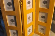 Tri-fold Bay Wood Photo Framefor 9 photo