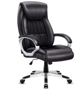 Executive Office Chair, Faux Leather Large Seat Computer Desk Chair, Ergonomic Design Adjustable Seat Height, Synchro Tilt Mechanism