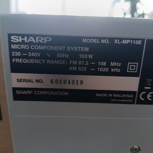 Sharp XL MP110 Micro Component System 5 Disc CD Changer Cassette mp3 FM