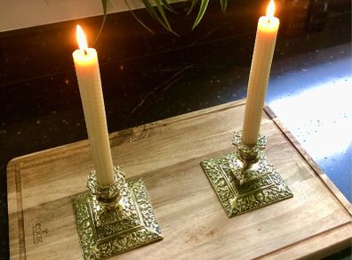 brass candle holders