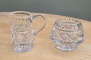 Galway Crystal Footed Milk Jug &amp; Sugar Bowl