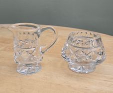 Galway Crystal Footed Milk Jug & Sugar Bowl