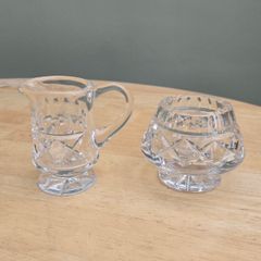Galway Crystal Footed Milk Jug & Sugar Bowl