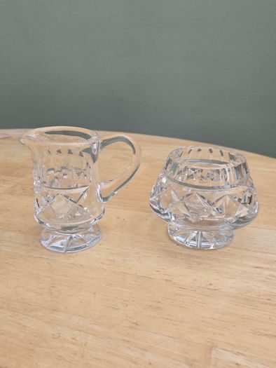 Galway Crystal Footed Milk Jug & Sugar Bowl