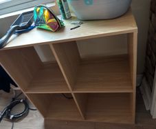 Oak effect 4 Cube shelf Bookcase