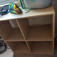 Oak effect 4 Cube shelf Bookcase