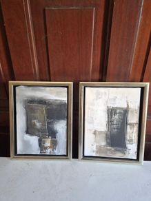 Pair of Original Danish Abstract Paintings by Marianne Dam Hansen