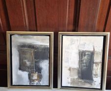 Pair of Original Danish Abstract Paintings by Marianne Dam Hansen