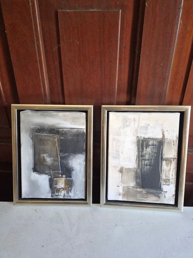 Pair of Original Danish Abstract Paintings by Marianne Dam Hansen