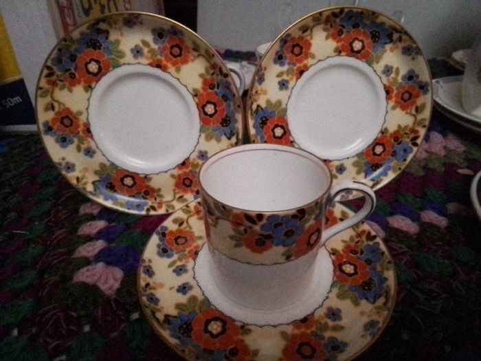 Pretty Aynsley Coffee Cup & Three Saucers