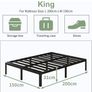 King Size Bed Frame 30.5 cm High with Rounded Corner Legs Image 9