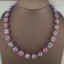 Antique Venetian Style Sky Blue Eyes & Venetian WhiteHeart Glass Beads Necklace Image 5