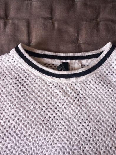 White Cropped Top with holes size Small