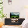 TV Stand Cabinet, TV Unit with 5 Drawers, 140 cm, Black TV Console Table with Storage Organizers, Entertainment Center with Open Shelf for Living Room, Bedroom Image 2