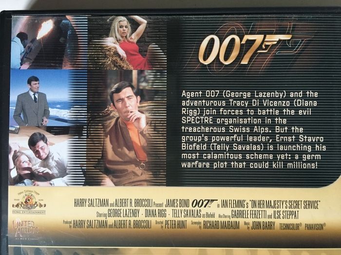 007 James Bond 07: On Her Majesty's Secret Service [1969] George Lazenby, Diana Rigg & Telly Savalas [Movie DVD]