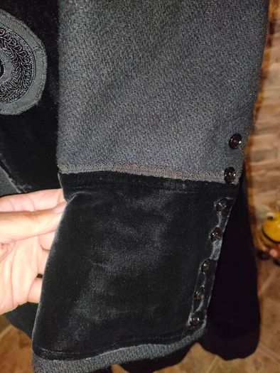 Noa Noa Copenhagen Black velvet button overcoat UK 10 to 12 Postage included
