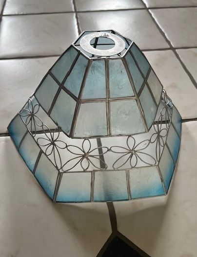Ceiling Light Shade- Blues And Silver. In Great Condition.