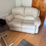 Matching cream two-seater sofa and reclining armchair Image 3