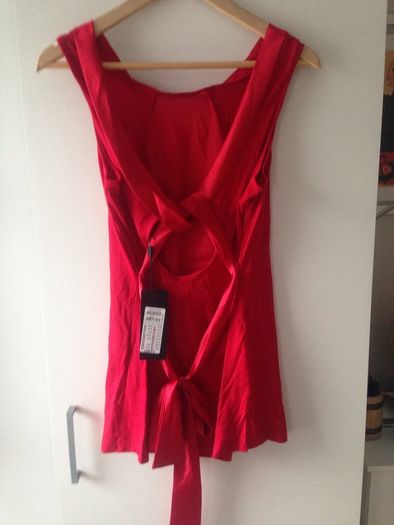 'Only' red satin/cotton top