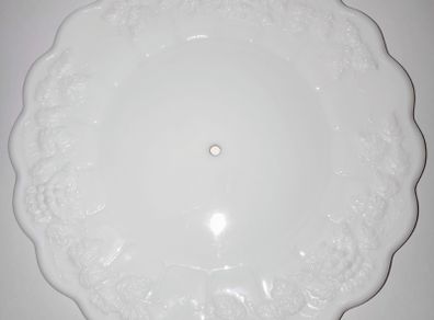 Westmoreland  white milk glass grapes relief cake plate