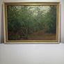 Original Oil Painting Woodland Lane Gate, Charles Webb Print Shop Dublin Label Image 6