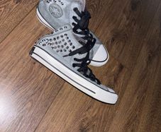 Converse grey studded UK4 hi top trainers