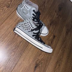 Converse grey studded UK4 hi top trainers