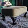 Footstool Green velvet vintage style footstool Image 5