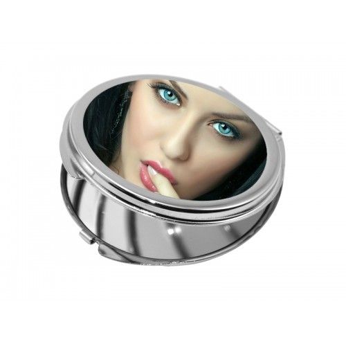 Personalised Round Shaped Compact Mirror